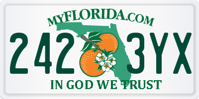 FL license plate 2423YX