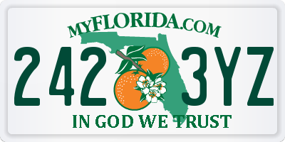 FL license plate 2423YZ
