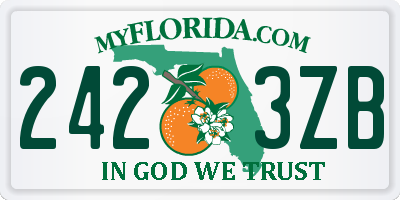 FL license plate 2423ZB