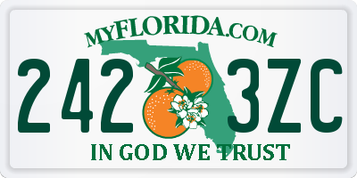 FL license plate 2423ZC