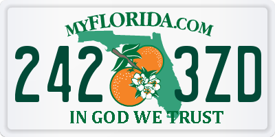 FL license plate 2423ZD