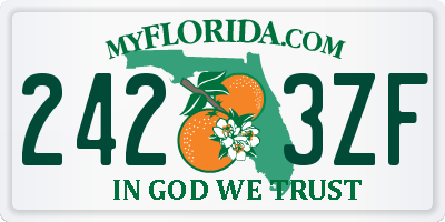FL license plate 2423ZF