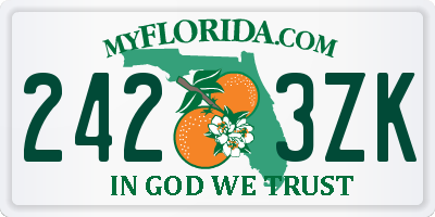 FL license plate 2423ZK