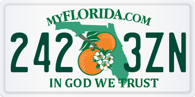 FL license plate 2423ZN