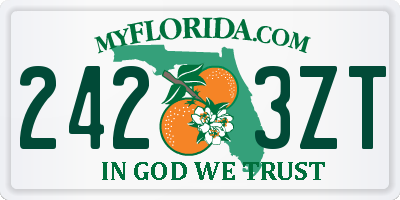 FL license plate 2423ZT