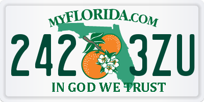 FL license plate 2423ZU