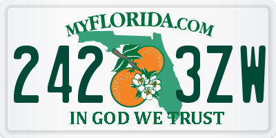FL license plate 2423ZW