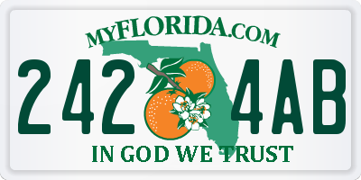FL license plate 2424AB