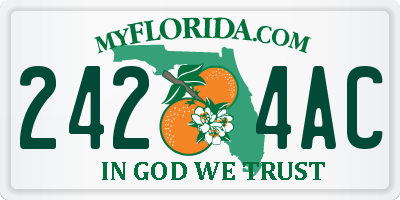 FL license plate 2424AC