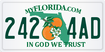 FL license plate 2424AD