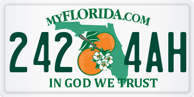 FL license plate 2424AH