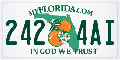 FL license plate 2424AI