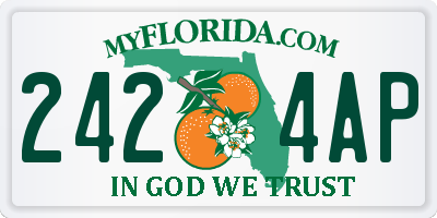 FL license plate 2424AP