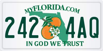 FL license plate 2424AQ