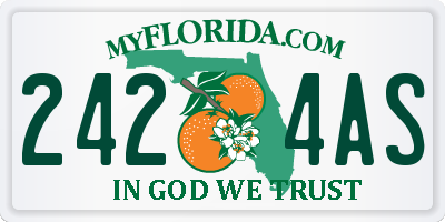 FL license plate 2424AS