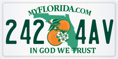 FL license plate 2424AV