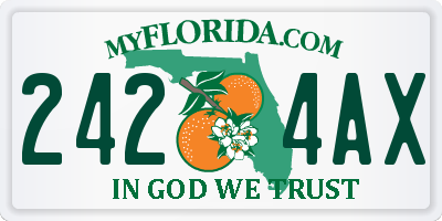 FL license plate 2424AX