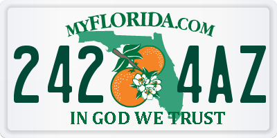 FL license plate 2424AZ