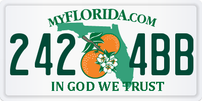 FL license plate 2424BB