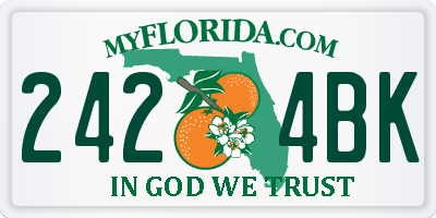 FL license plate 2424BK