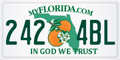 FL license plate 2424BL