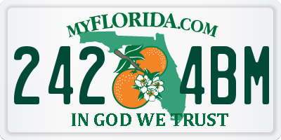 FL license plate 2424BM