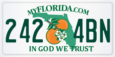 FL license plate 2424BN