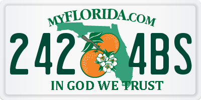 FL license plate 2424BS