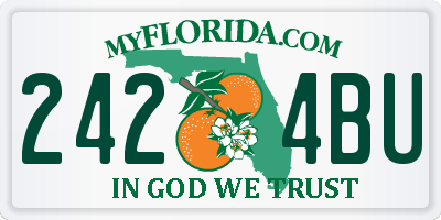 FL license plate 2424BU