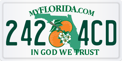 FL license plate 2424CD