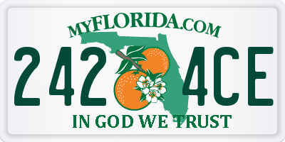 FL license plate 2424CE