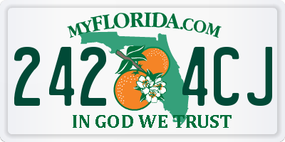 FL license plate 2424CJ