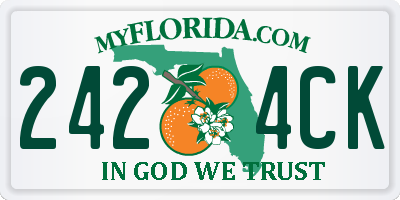 FL license plate 2424CK