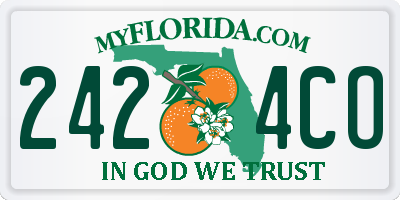 FL license plate 2424CO