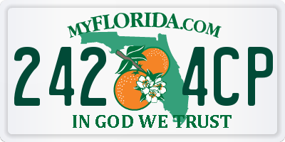 FL license plate 2424CP