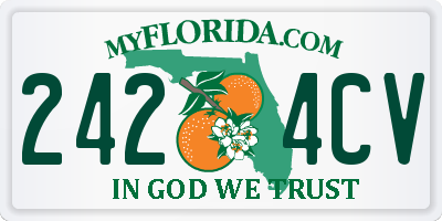 FL license plate 2424CV