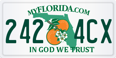 FL license plate 2424CX