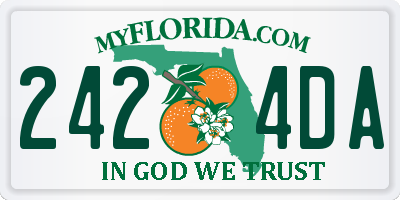 FL license plate 2424DA