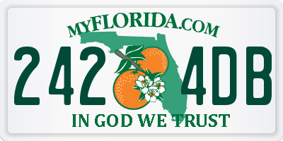 FL license plate 2424DB