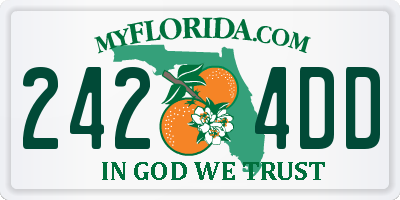 FL license plate 2424DD