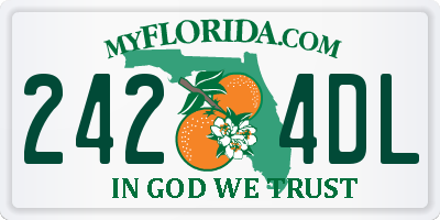 FL license plate 2424DL