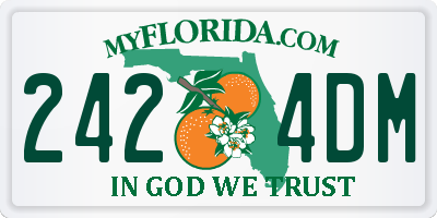 FL license plate 2424DM
