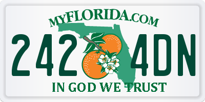 FL license plate 2424DN