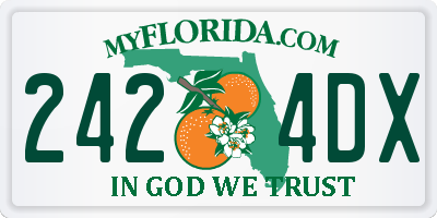 FL license plate 2424DX