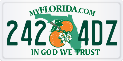 FL license plate 2424DZ