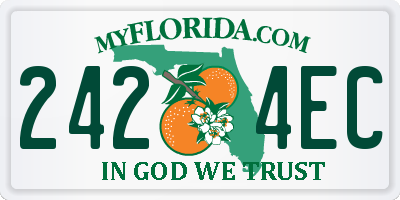 FL license plate 2424EC