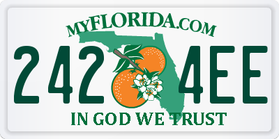 FL license plate 2424EE