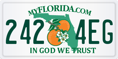 FL license plate 2424EG