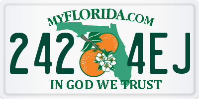 FL license plate 2424EJ