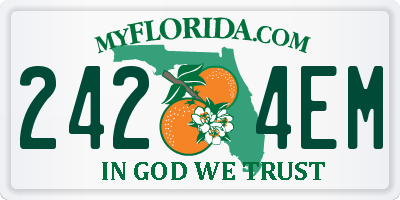 FL license plate 2424EM